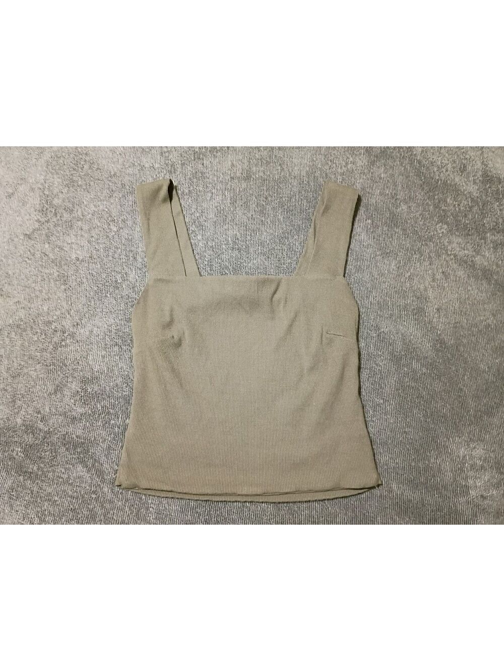 ILLA ILLA Ribbed One Shoulder Tank Top Olive Green Women's Size M